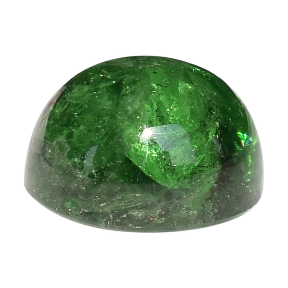 TSAVORITE PLAIN ROUND CAB (AAA/MILKY) 9.50X9.50 MM 5.62 Cts.