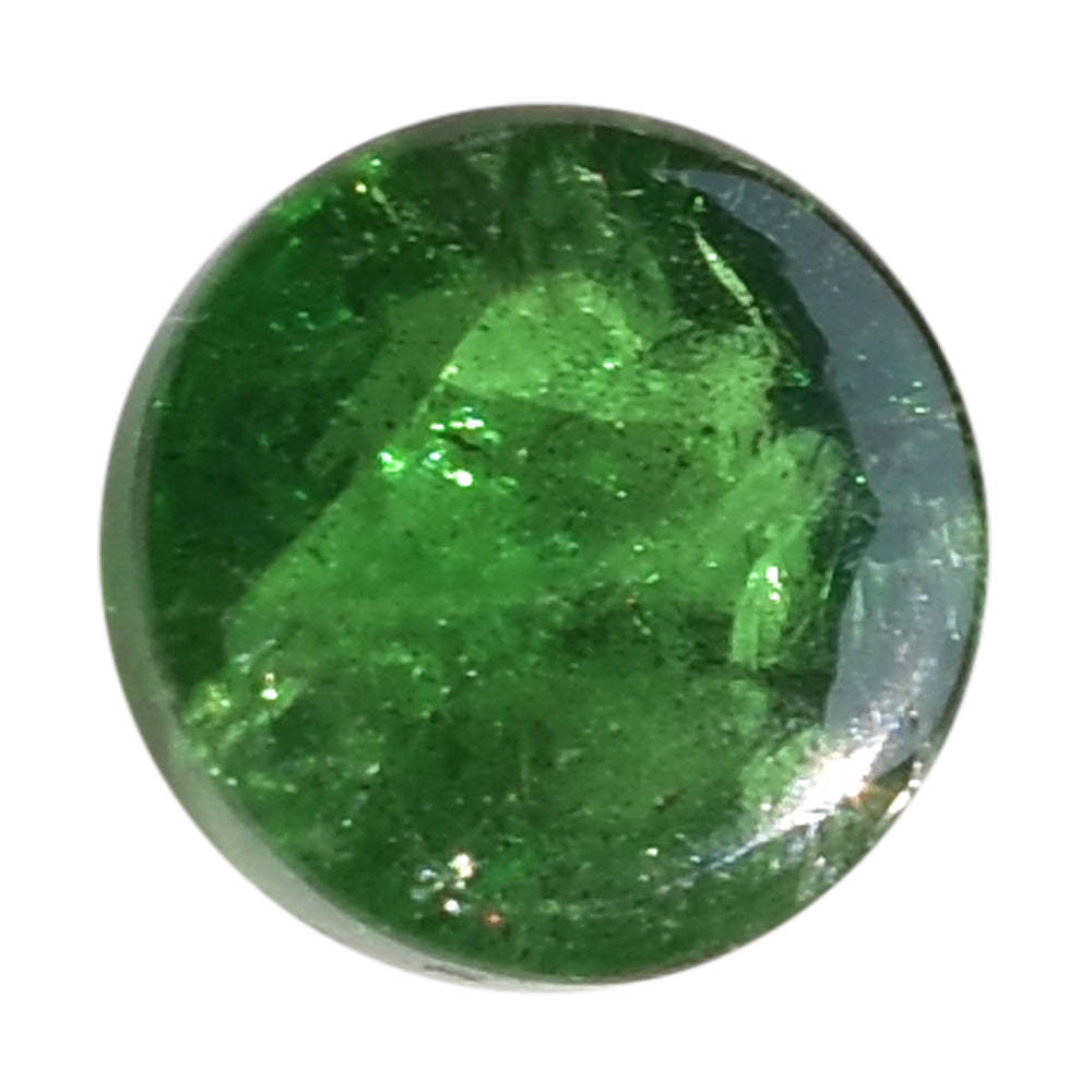 TSAVORITE PLAIN ROUND CAB (AAA/MILKY) 9.50X9.50 MM 5.62 Cts.