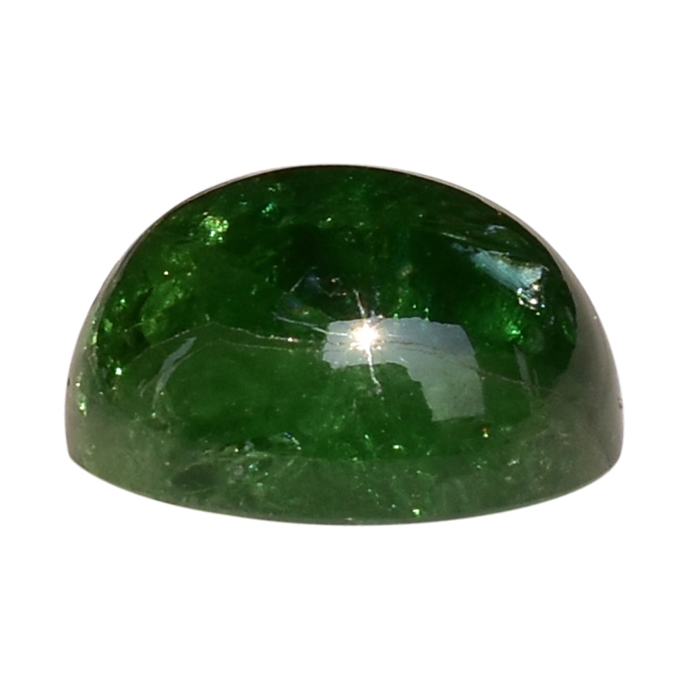 TSAVORITE PLAIN OVAL CAB (AAA/MILKY) 14.00X12.00 MM 12.76 Cts.