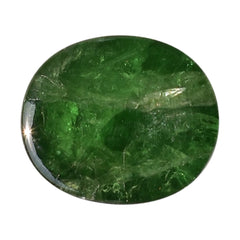 TSAVORITE PLAIN OVAL CAB (AAA/MILKY) 14.00X12.00 MM 12.76 Cts.