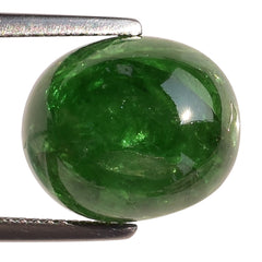 TSAVORITE PLAIN OVAL CAB (AAA/MILKY) 14.00X12.00 MM 12.76 Cts.
