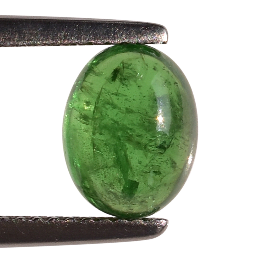 TSAVORITE PLAIN OVAL CAB (AAA/MILKY) 9.00X7.00 MM 2.93 Cts.