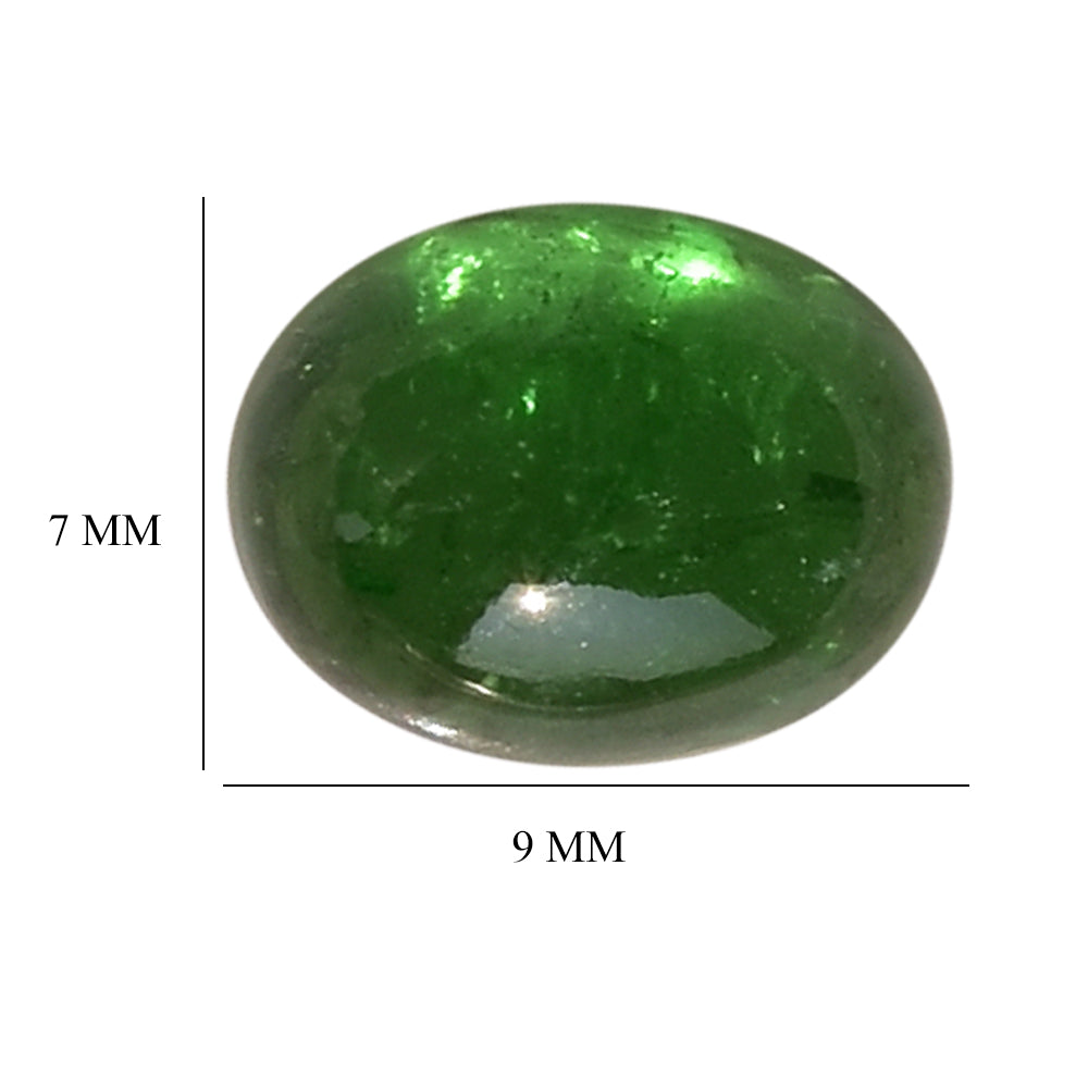 TSAVORITE PLAIN OVAL CAB (AAA/MILKY) 9.00X7.00 MM 2.93 Cts.