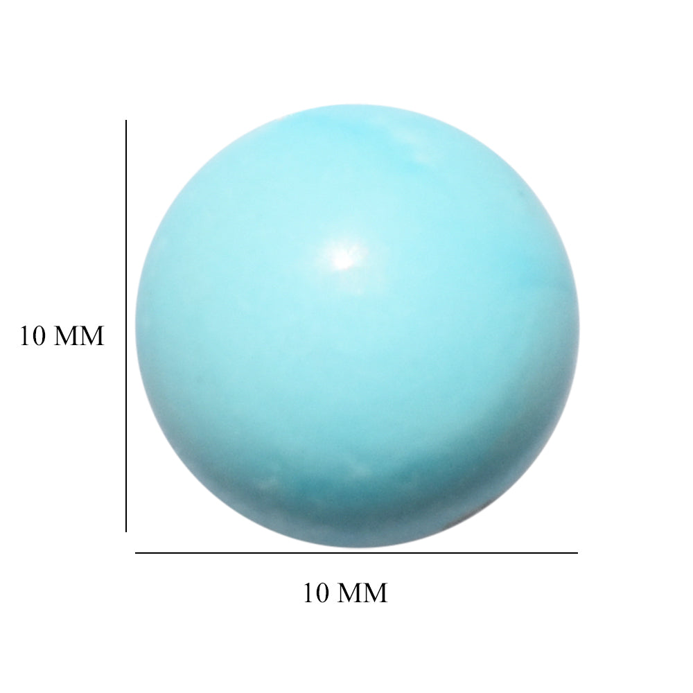 SLEEPING BEAUTY TURQUOISE ROUND CAB 10MM 3.87 Cts.