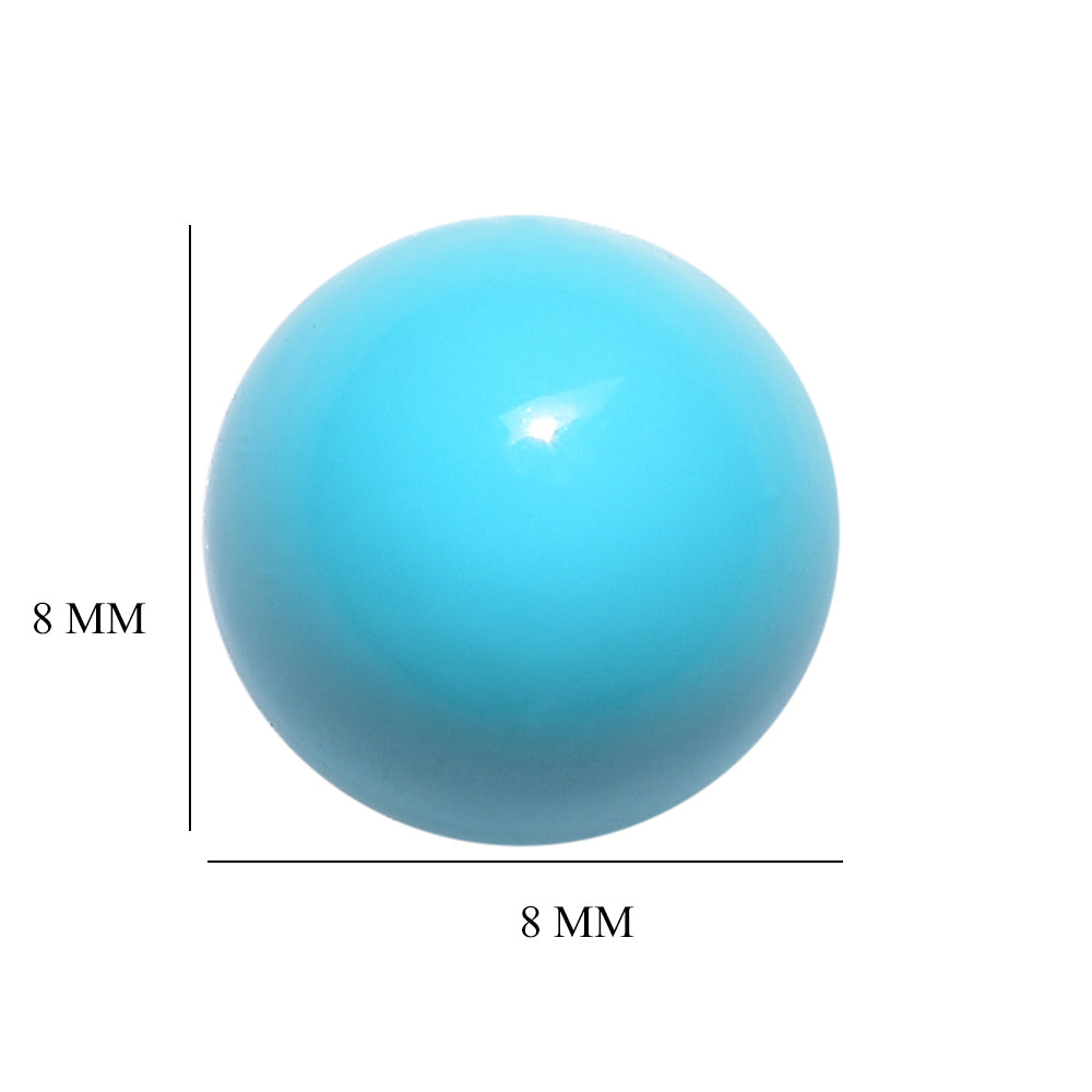 SLEEPING BEAUTY TURQUOISE ROUND CAB (HIGH DOME) 8MM 2.38 Cts.