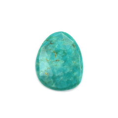 MEXICAN TURQUOISE ROSE CUT BRIOLETTE TRILLIANISH (GREENISH BLUE\WITH BROWN MATRIX) 15.50X12.50 MM 4.31 Cts.