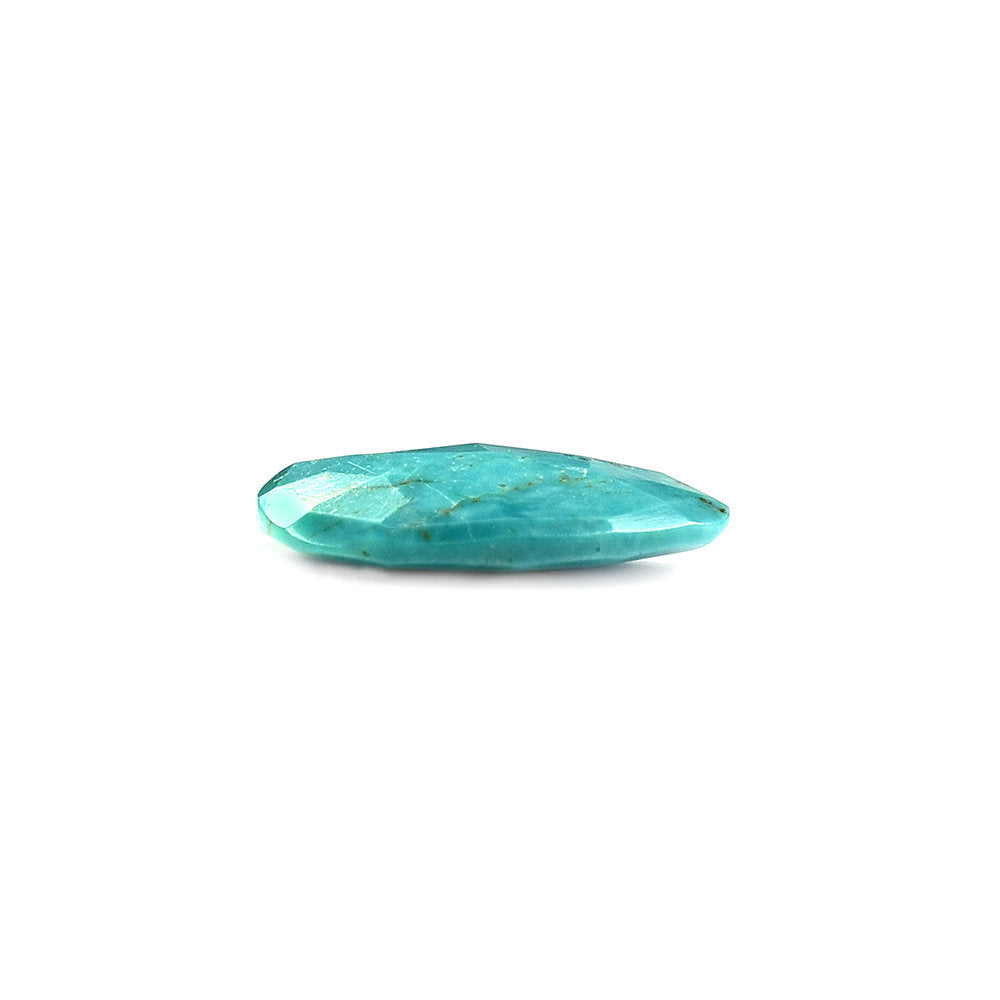 MEXICAN TURQUOISE ROSE CUT BRIOLETTE TRILLIANISH (GREENISH BLUE\WITH SOME MATRIX) 15.50X12.50 MM 4.37 Cts.