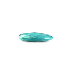 MEXICAN TURQUOISE ROSE CUT BRIOLETTE TRILLIANISH (GREENISH BLUE\WITH SOME MATRIX) 15.50X12.50 MM 4.37 Cts.
