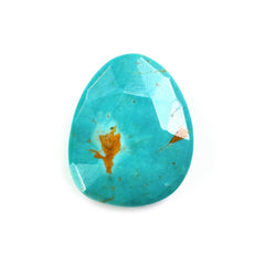 MEXICAN TURQUOISE ROSE CUT BRIOLETTE TRILLIANISH (GREENISH BLUE\WITH SOME MATRIX) 15.50X12.50 MM 4.37 Cts.