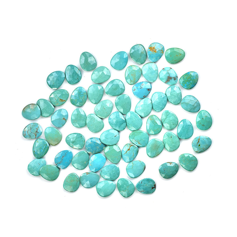 MEXICAN TURQUOISE ROSE CUT BRIOLETTE TRILLIANISH (BLUEGREEN\WITH SOME MATRIX) 15.50X12.50 MM 4.15 Cts.