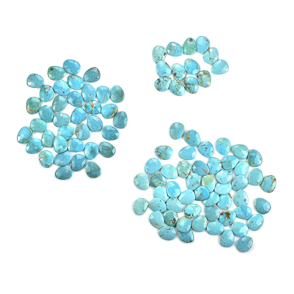 MEXICAN TURQUOISE ROSE CUT BRIOLETTE TRILLIANISH (BLUE\WITH BROWN MATRIX) 15.50X12.50 MM 4.24 Cts.