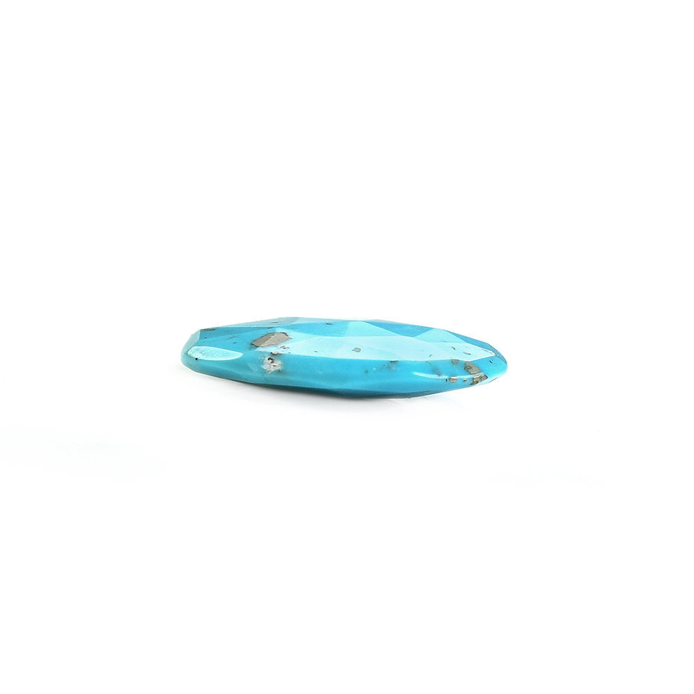 MEXICAN TURQUOISE ROSE CUT BRIOLETTE TRILLIANISH (BLUE\WITH SOME MATRIX) 15.50X12.50 MM 4.07 Cts.
