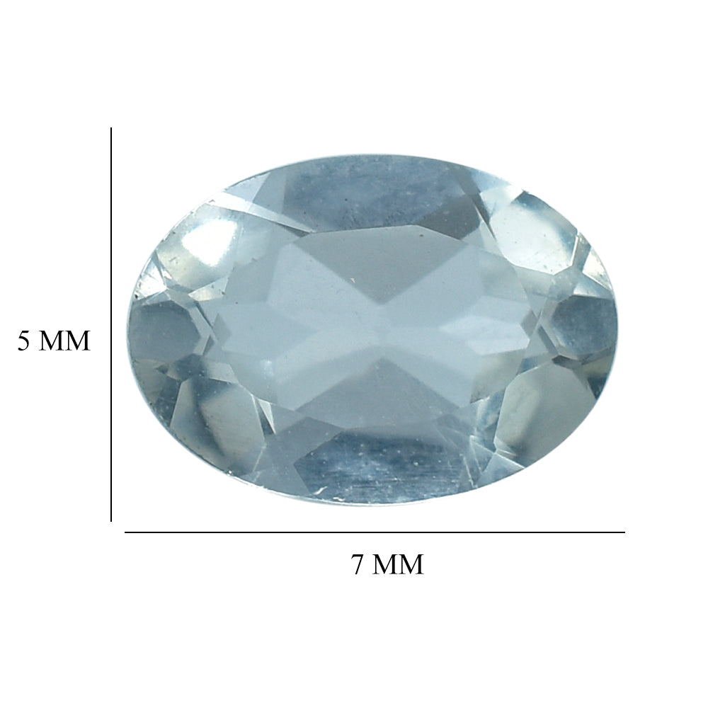 WHITE AQUAMARINE CUT OVAL (YELLOW SHADE) 7X5MM 0.63 Cts.