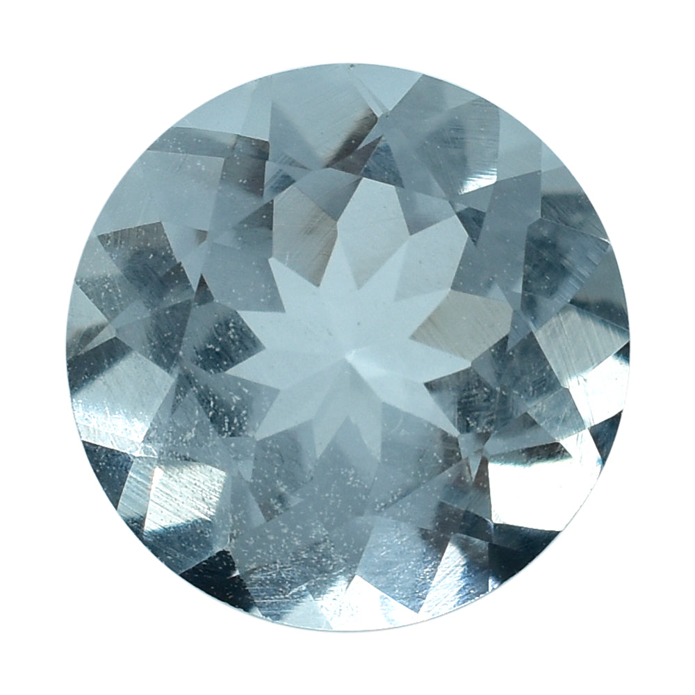 WHITE AQUAMARINE CUT ROUND 8MM 1.40 Cts.