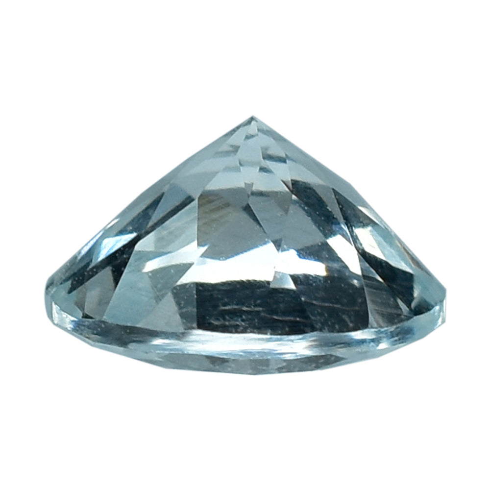 WHITE AQUAMARINE CUT ROUND 8MM 1.40 Cts.