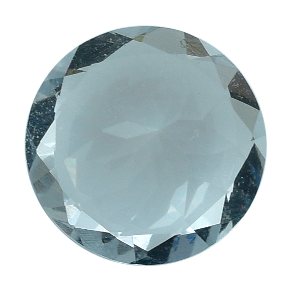 WHITE AQUAMARINE CUT ROUND 8MM 1.40 Cts.