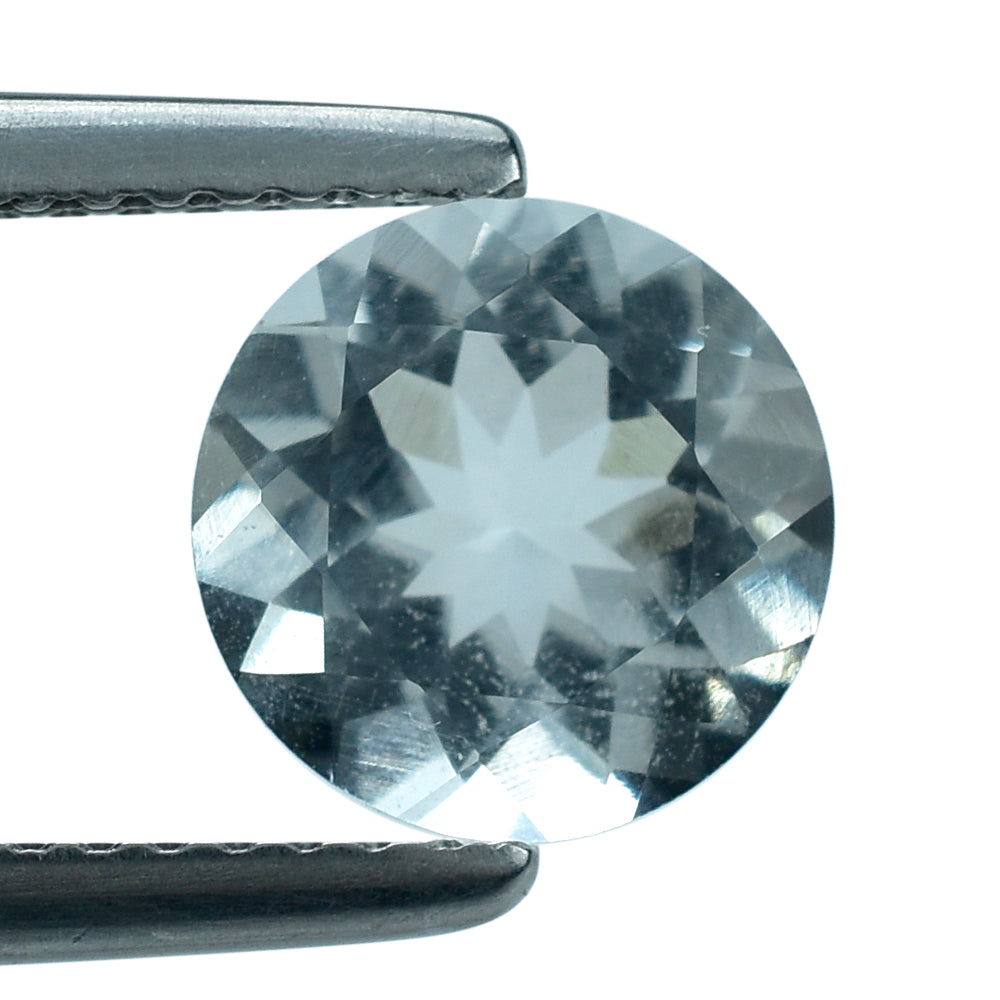 WHITE AQUAMARINE CUT ROUND 8MM 1.40 Cts.