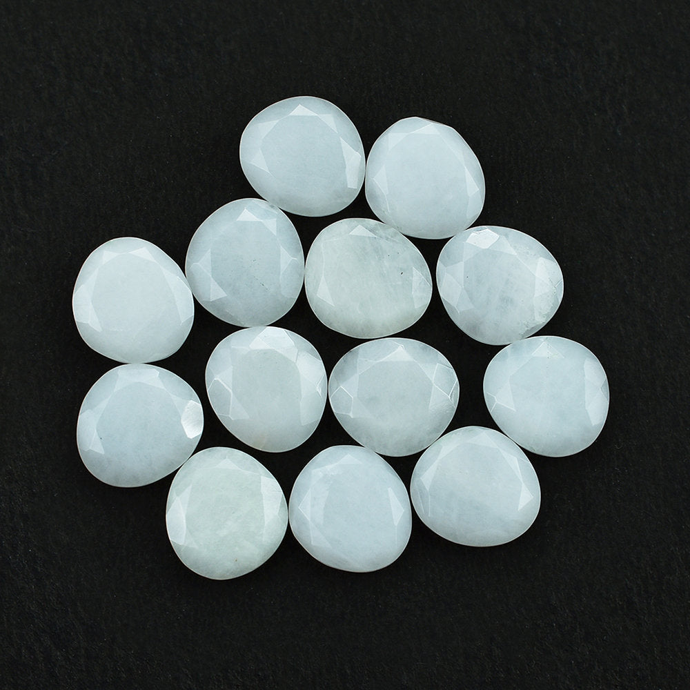 WHITE AVENTURINE BOTH SIDE TABLE CUT TRILLIONISH 12X11MM 0.98 Cts.