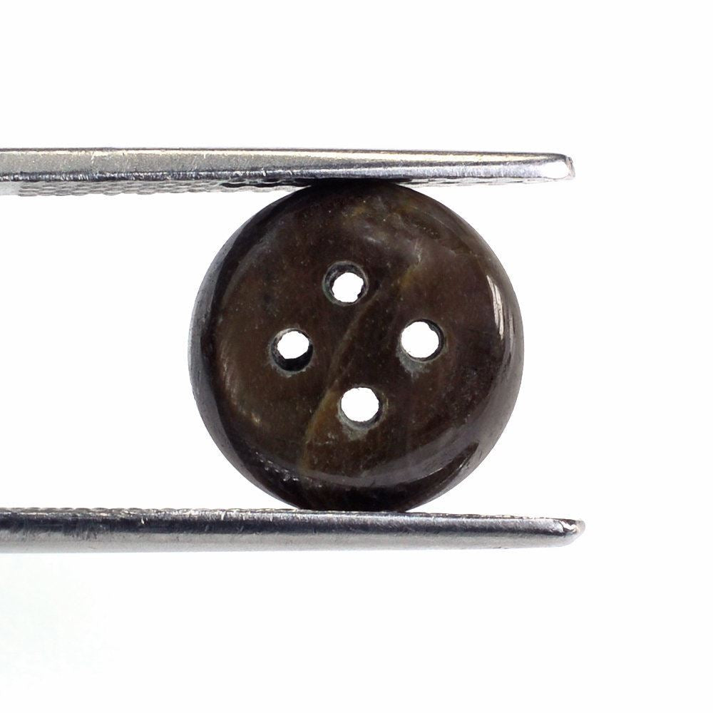 BROWN SAPPHIRE SHIRT BUTTON (DES#58) 11MM 4.06 Cts.