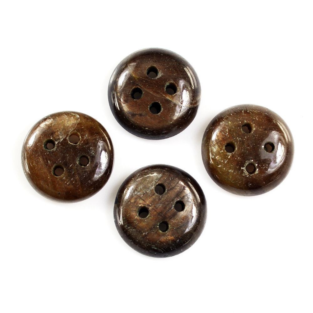 BROWN SAPPHIRE SHIRT BUTTON (DES#58) 11MM 4.06 Cts.