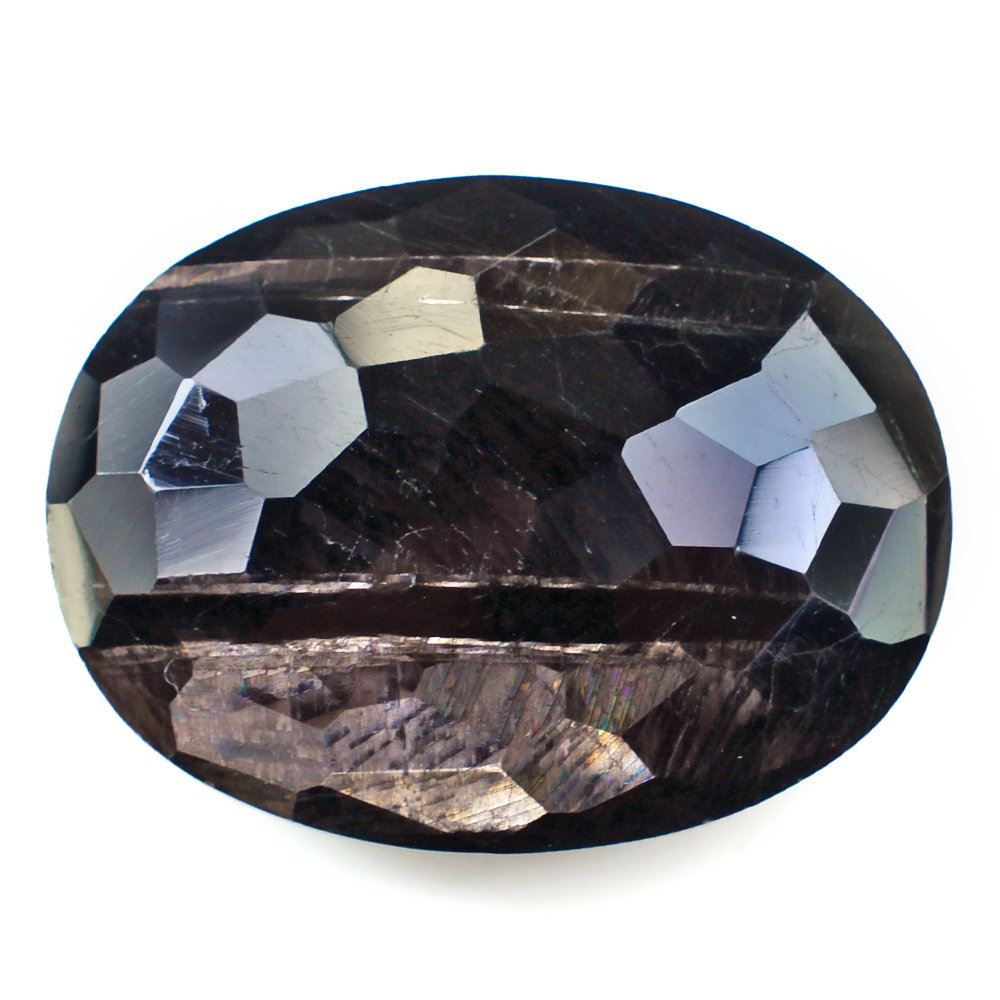 BROWN SAPPHIRE BOTH SIDE FOOTBALL CUT OVAL 24X18MM 33.96 Cts.