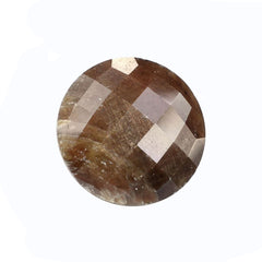 BROWN SAPPHIRE CHECKER CUT ROUND CAB 15MM 15.90 Cts.