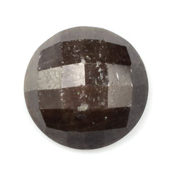 BROWN SAPPHIRE CHECKER CUT ROUND CAB 12MM 6.11 Cts.