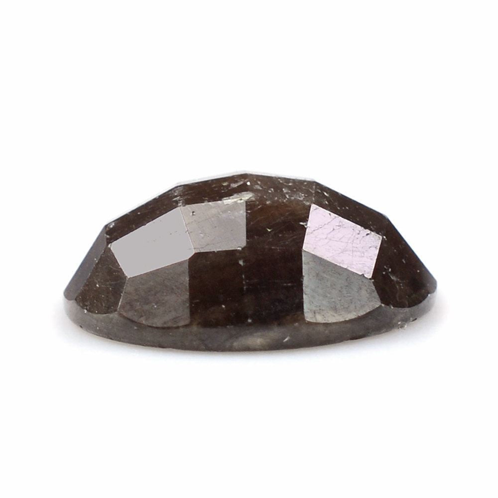 BROWN SAPPHIRE CHECKER CUT ROUND CAB 12MM 6.11 Cts.