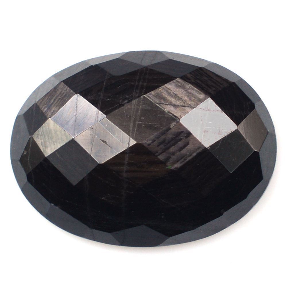 BROWN SAPPHIRE CHECKER CUT OVAL CAB 16X12MM 7.83 Cts.