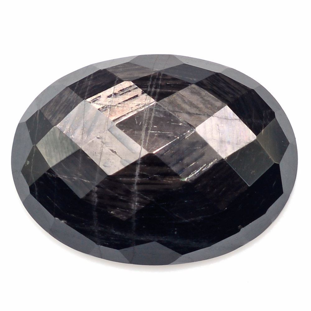 BROWN SAPPHIRE CHECKER CUT OVAL CAB 16X12MM 7.83 Cts.