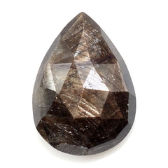 BROWN SAPPHIRE ROSE CUT BRIOLETTE PEAR 14X10MM 6.70 Cts.