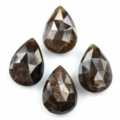 BROWN SAPPHIRE ROSE CUT BRIOLETTE PEAR 14X10MM 6.70 Cts.