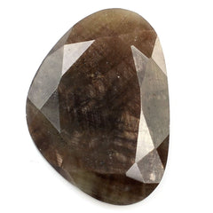 BROWN SAPPHIRE BOTH SIDE TABLE CUT IRREGULAR TRILLION 15X11MM 6.02 Cts.