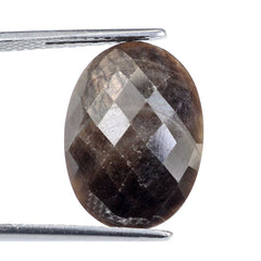 BROWN SAPPHIRE CHECKER CUT OVAL CAB 18X13MM 10.29 Cts.