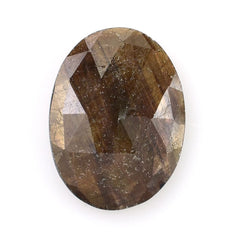 BROWN SAPPHIRE ROSE CUT BRIOLETTE OVAL 17.50X13.00 MM 6.45 CTS