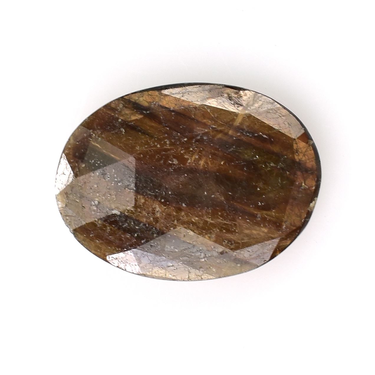 BROWN SAPPHIRE ROSE CUT BRIOLETTE OVAL 17.50X13.00 MM 6.45 CTS
