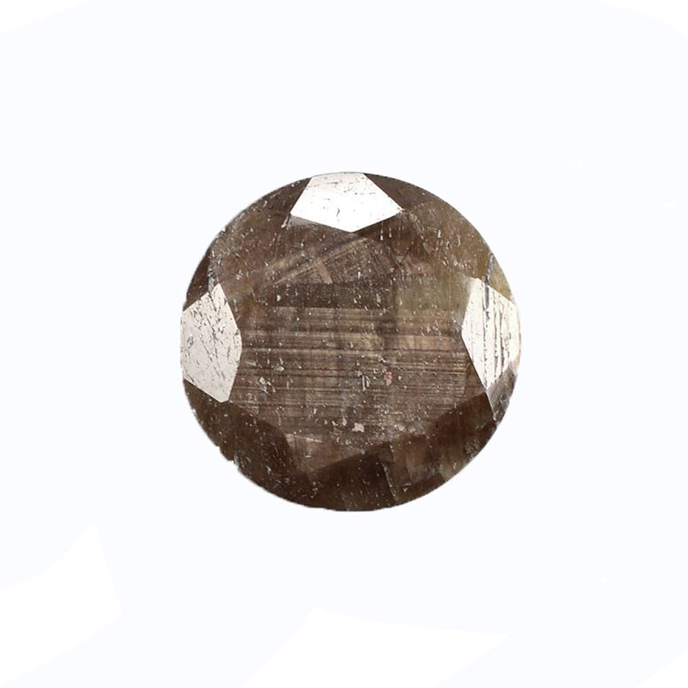 WONDER BROWN SAPPHIRE BOTH SIDE TABLE CUT ROUND 15.00MM 9.92 Cts.