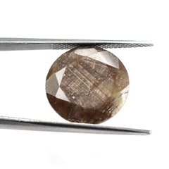 WONDER BROWN SAPPHIRE BOTH SIDE TABLE CUT ROUND 15.00MM 9.92 Cts.