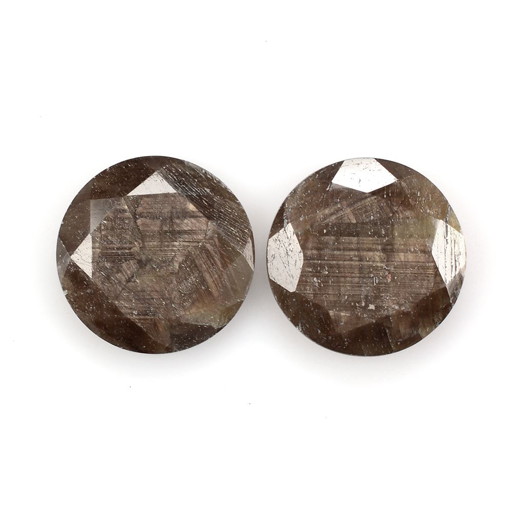 WONDER BROWN SAPPHIRE BOTH SIDE TABLE CUT ROUND 15.00MM 9.92 Cts.