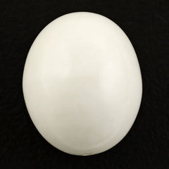 WHITE AGATE PLAIN OLIVE (HALF DRILL) 18X15MM 27.53 Cts.