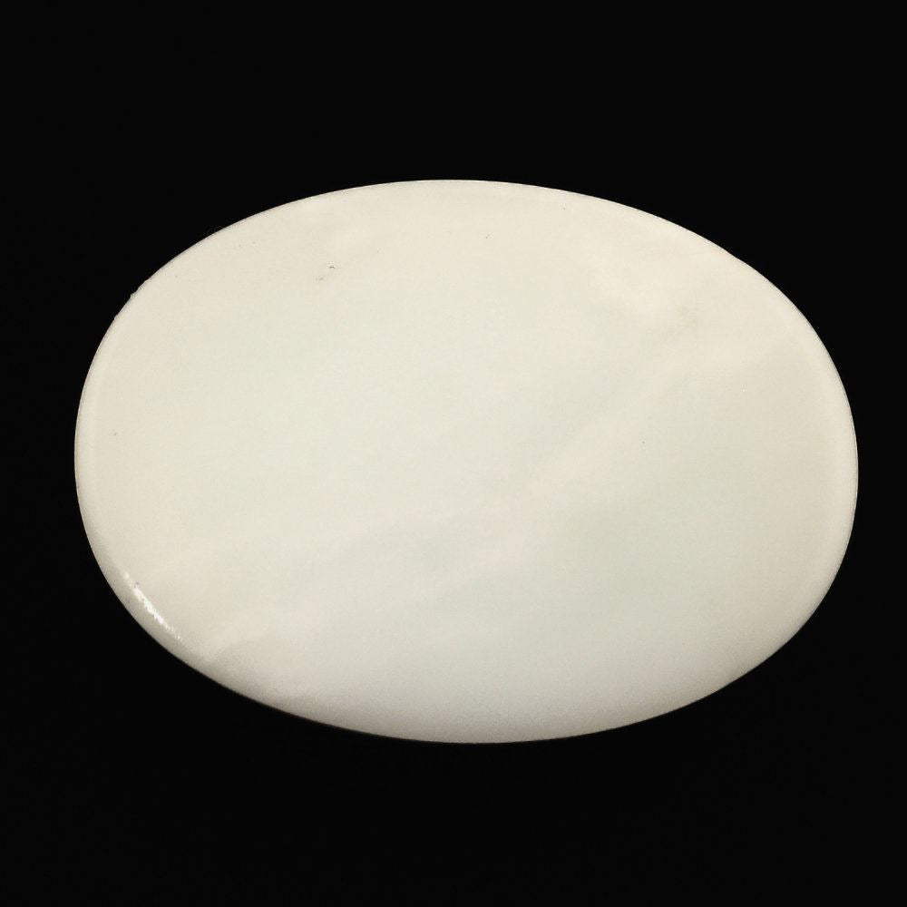 WHITE AGATE (INDONESIAN) OVAL CAB (GREENISH WHITE) 22X16MM 14.50 Cts.