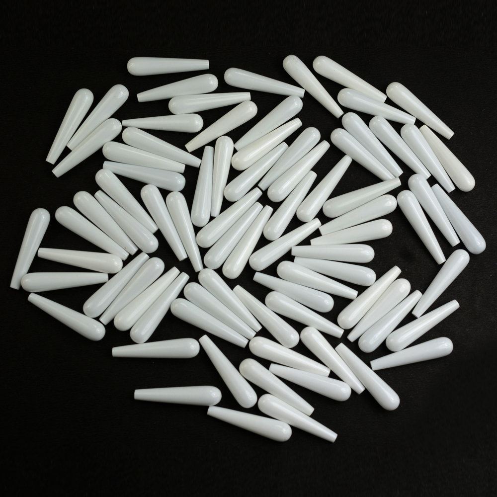 WHITE AGATE PLAIN DROPS (HALF DRILL) 26X6MM 6.56 Cts.