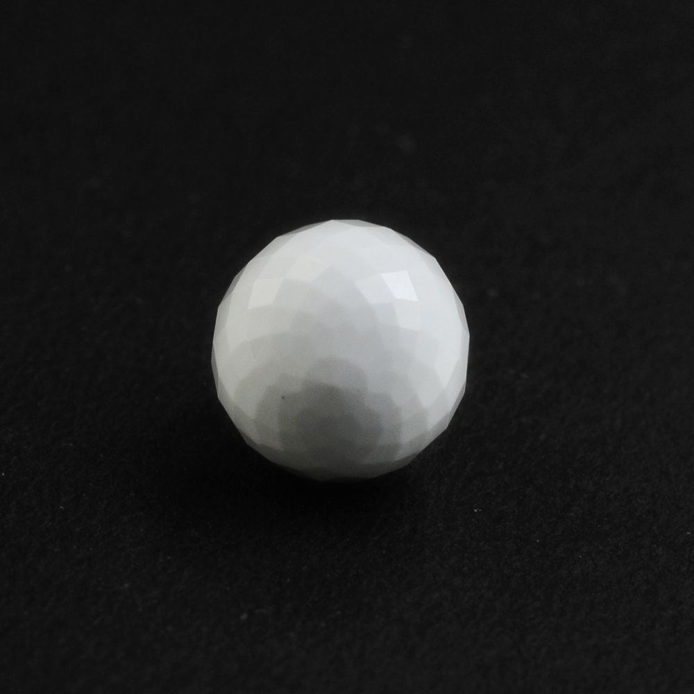 WHITE AGATE FACETED DROPS (HALF DRILL) 14X10MM 10.26 Cts.