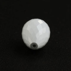 WHITE AGATE FACETED DROPS (HALF DRILL) 14X10MM 10.26 Cts.