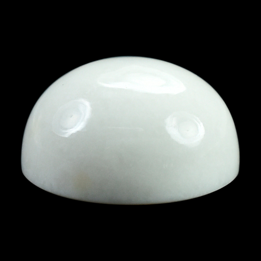 WHITE AGATE PLAIN ROUND CAB 10MM (TH. 5.00-5.40MM) 4.02 Cts.