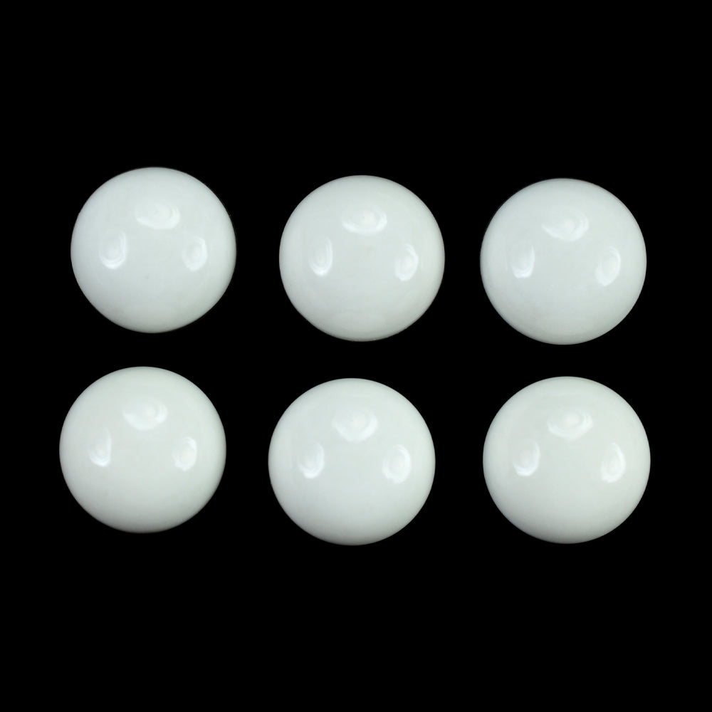 WHITE AGATE PLAIN ROUND CAB 10MM (TH. 5.00-5.40MM) 4.02 Cts.