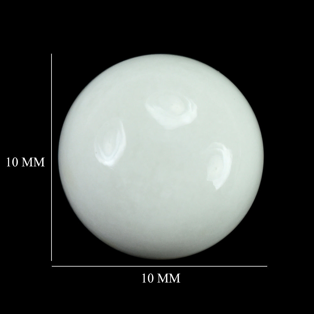 WHITE AGATE PLAIN ROUND CAB 10MM (TH. 5.00-5.40MM) 4.02 Cts.