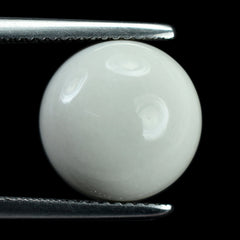 WHITE AGATE PLAIN ROUND CAB (KOGOLONG) 12MM (TH. 6.00-6.40MM) 6.78 Cts.