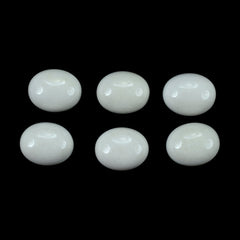 WHITE AGATE PLAIN OVAL CAB (KOGOLONG) 10X8MM (TH. 4.00-4.40MM) 2.69 Cts.