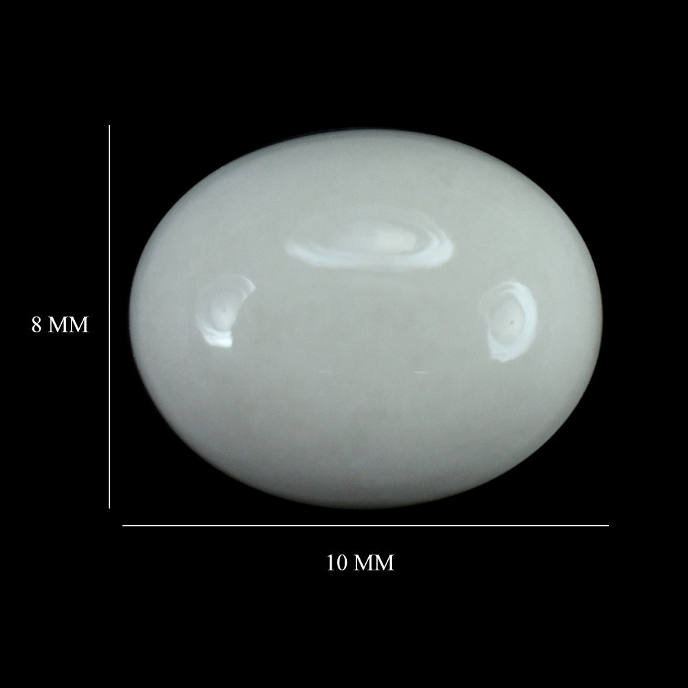 WHITE AGATE PLAIN OVAL CAB (KOGOLONG) 10X8MM (TH. 4.00-4.40MM) 2.69 Cts.
